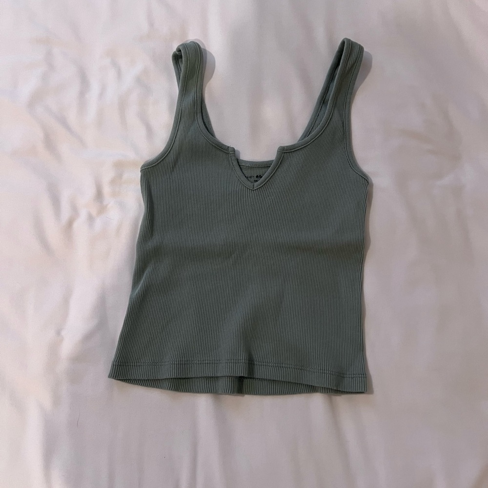 brandy melville sage green tank top crop